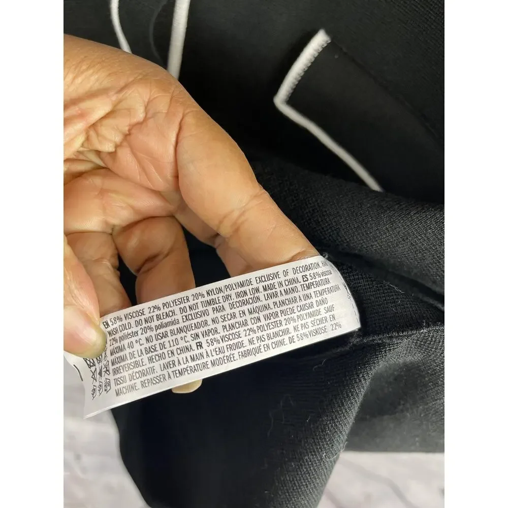 Endless Rose Sweater Dress Womens Medium Black Contrast Trim Button Front Short - Picture 7 of 11